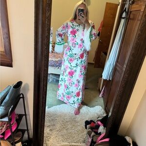 NWT Nathalia 3/4 sleeve silk embellished maxi size 16